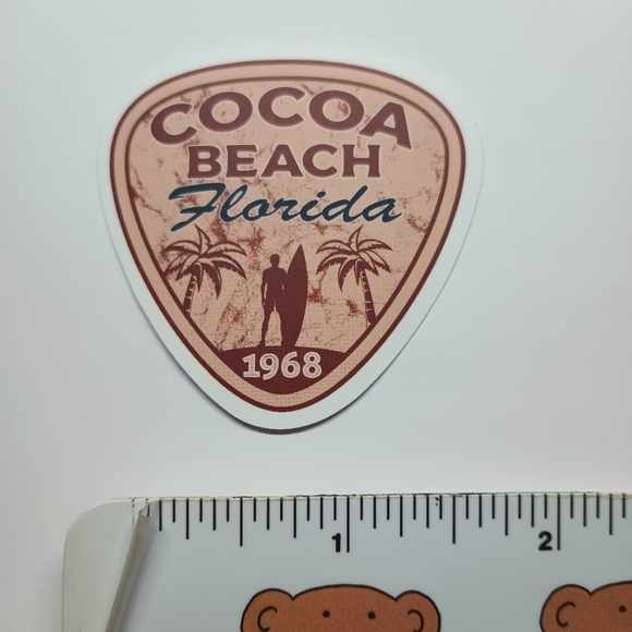 10/$10 Florida Cocoa Beach Coastal Palm Tree Phone Bottle Laptop Decal Sticker - Picture 1 of 2